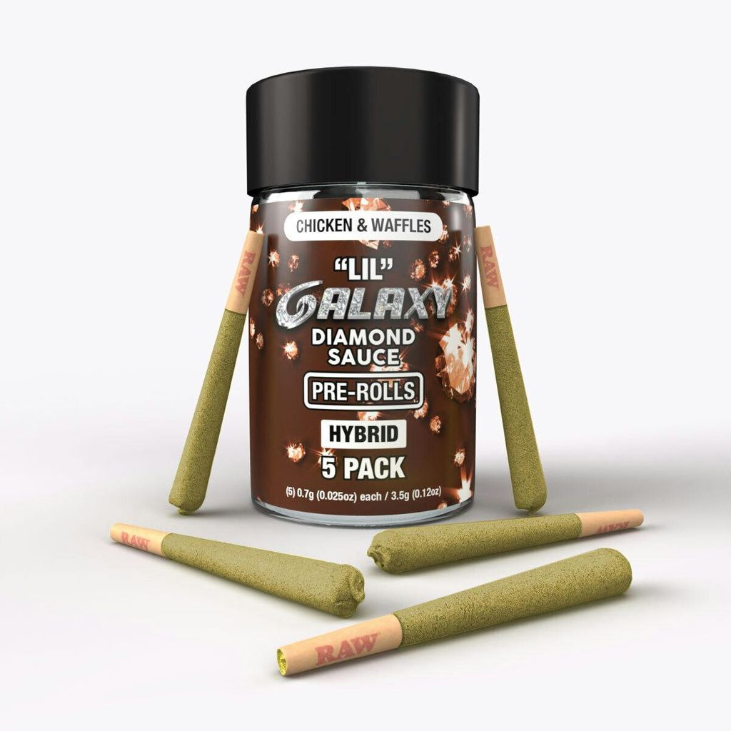 Chicken & Waffles (Hybrid) Galaxy Mini 5-pack 3.5G Diamond Infused Prerolls
