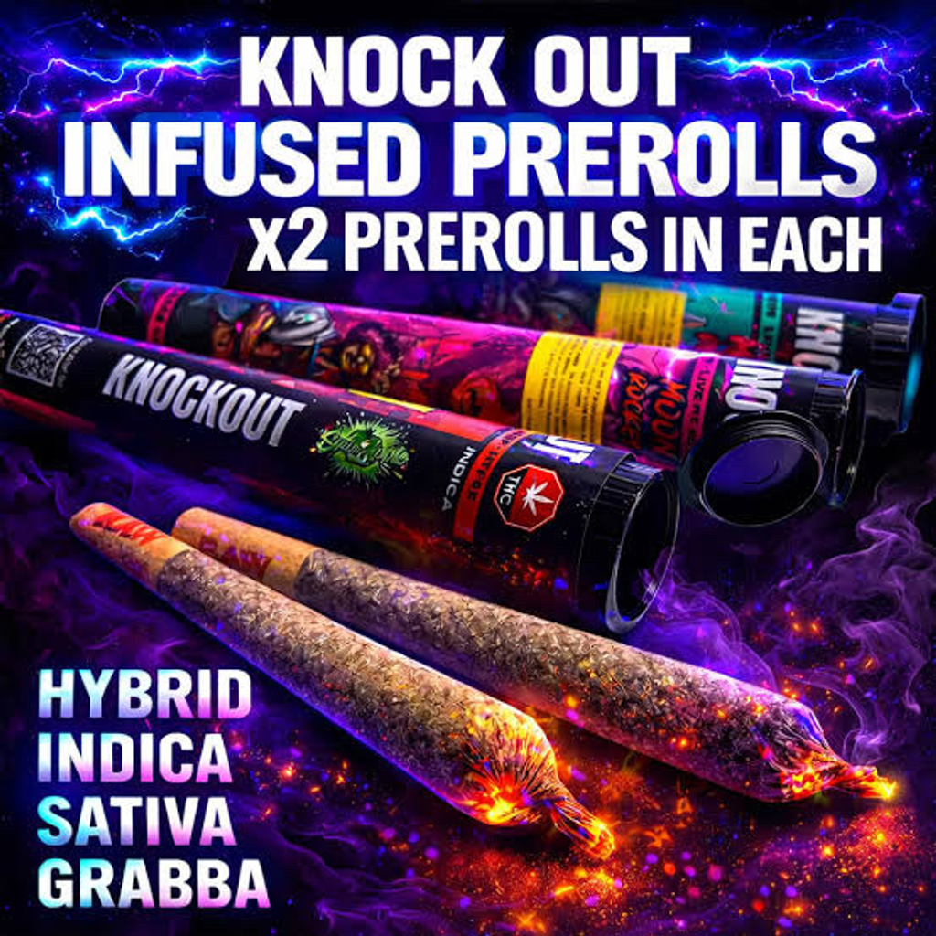 KNOCKOUT Infused Prerolls (2 Pack) $25 