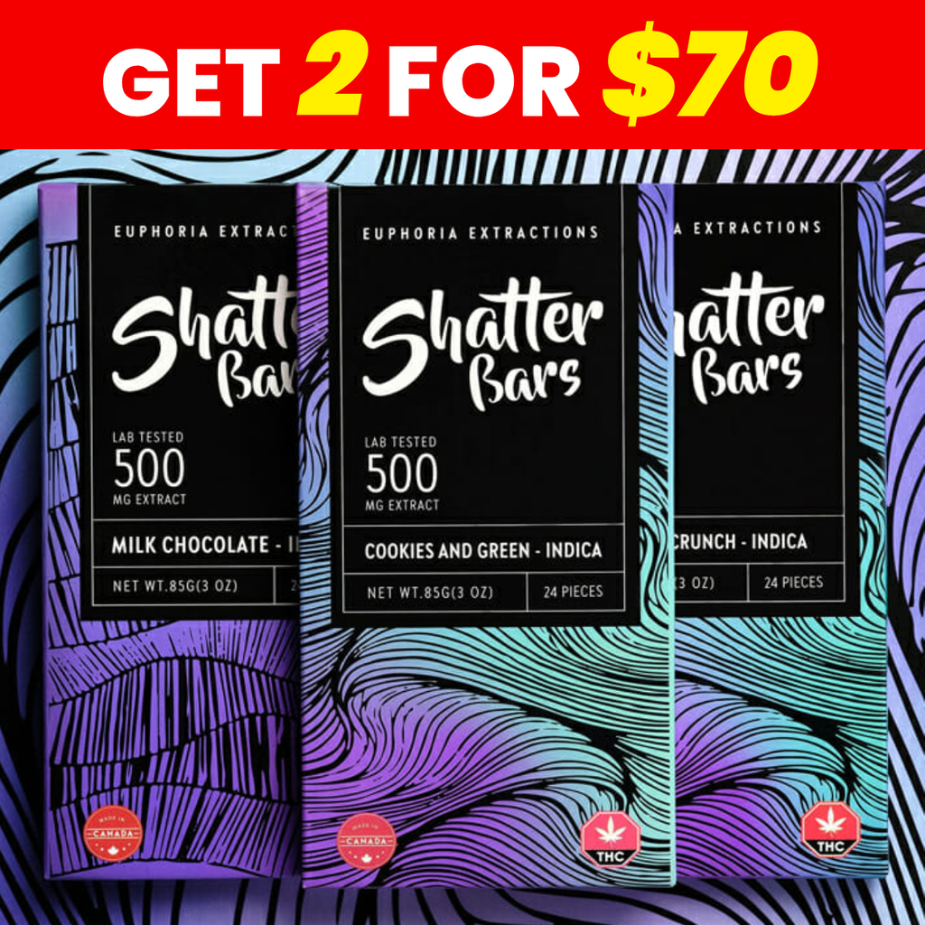 * PRE  ORDER * Euphoria Extractions 500mg Indica Shatter Bar