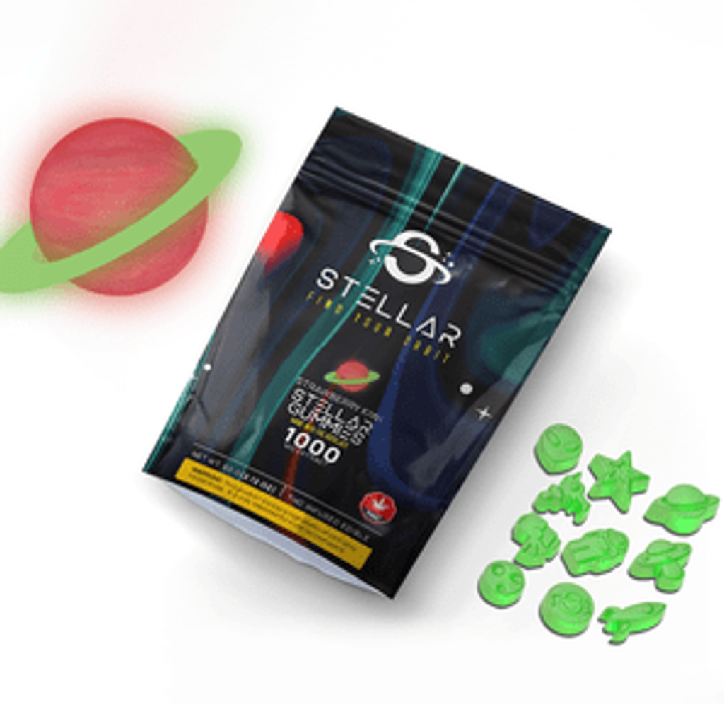 1000mg Strawberry-Kiwi Nebula Gummies by Stellar Treats