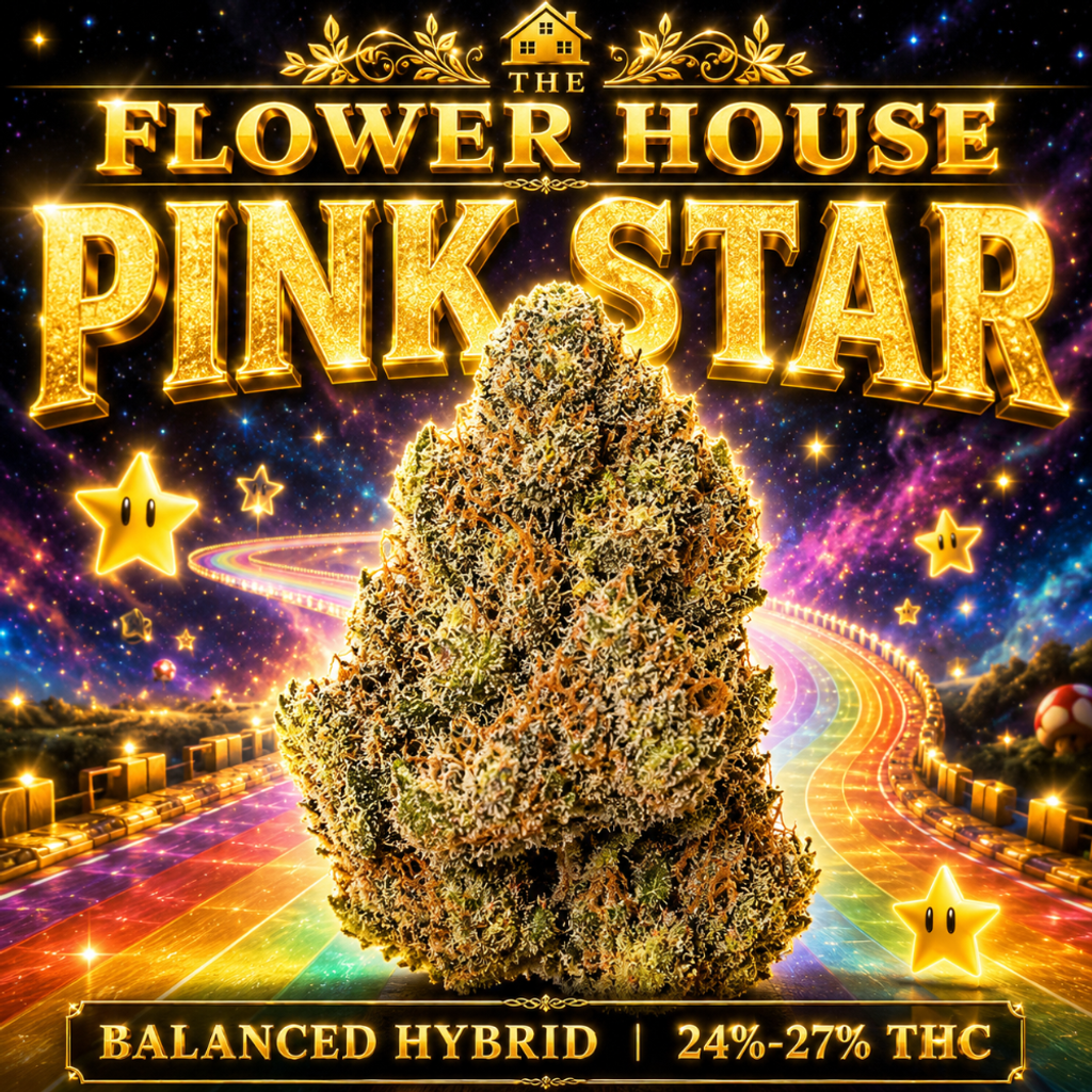 Pink Star | 24-27% THC | BALANCED HYBRID | $85 OZ | $150 / 2 OZ
