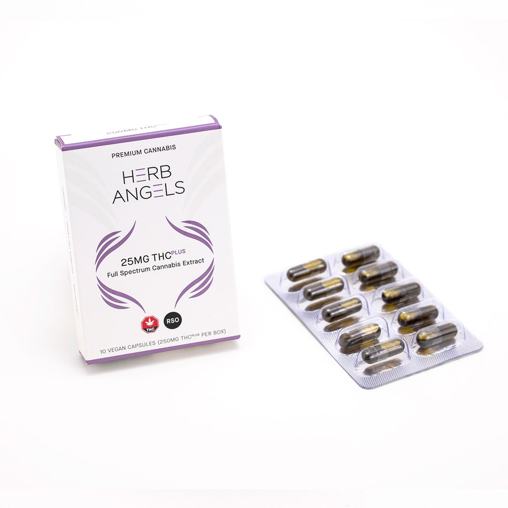 THC PLUS (made with RSO) 250mg (10x25mg) Capsules