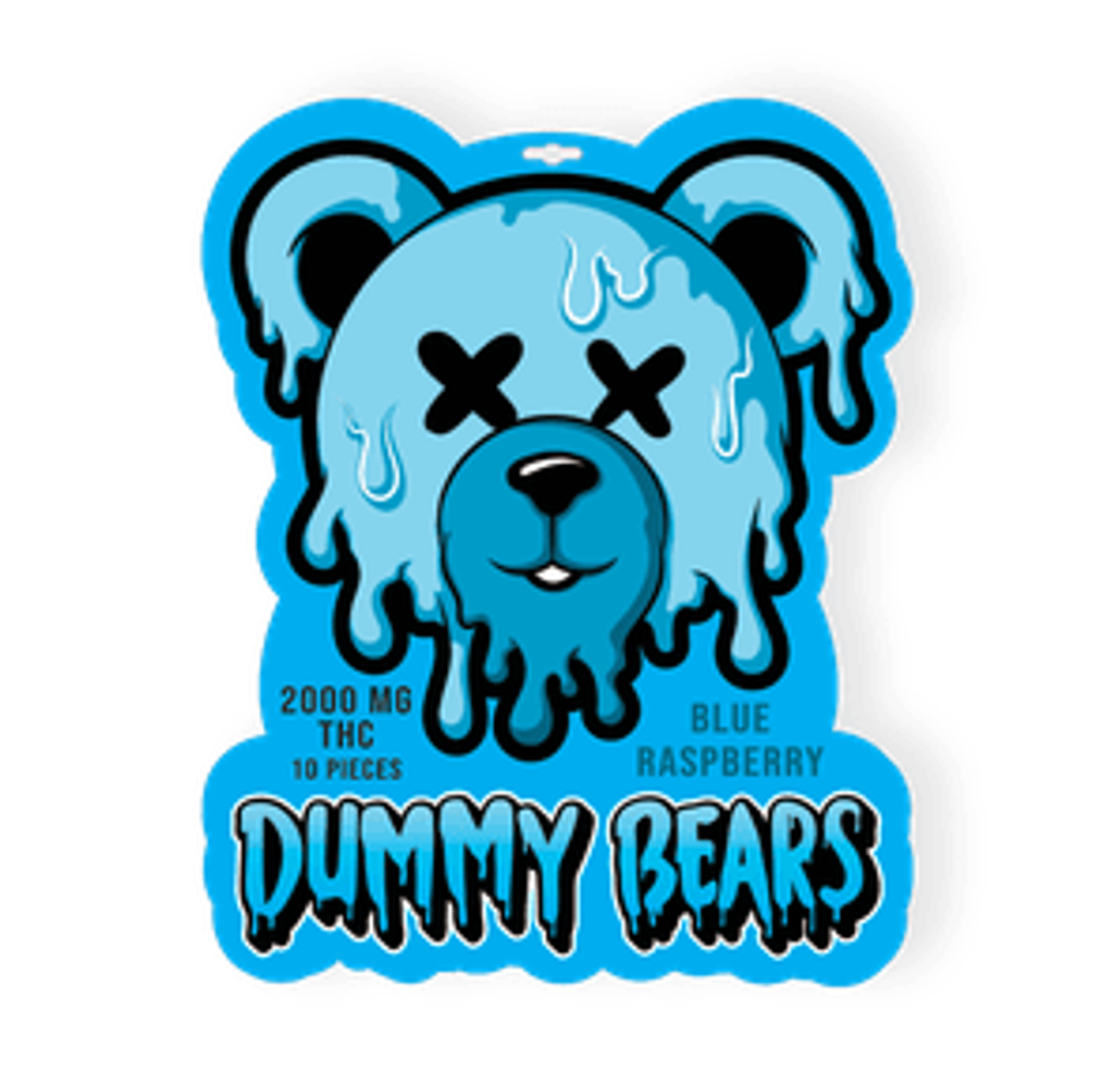2000mg Blue Raspberry THC Dummy Bears 200mg THC X 10