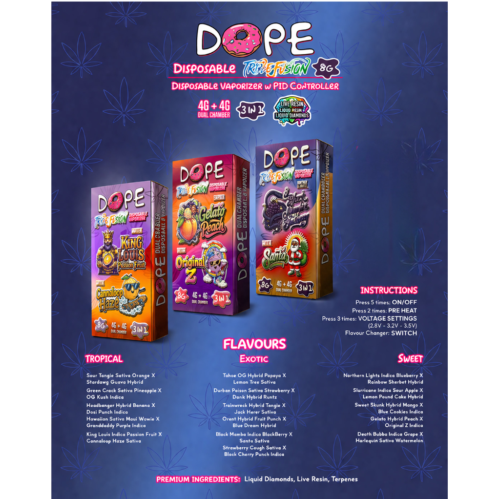 Dope Triple Fusion 8g Disposable Vaporizer (bulk Available ) | Somatic ...
