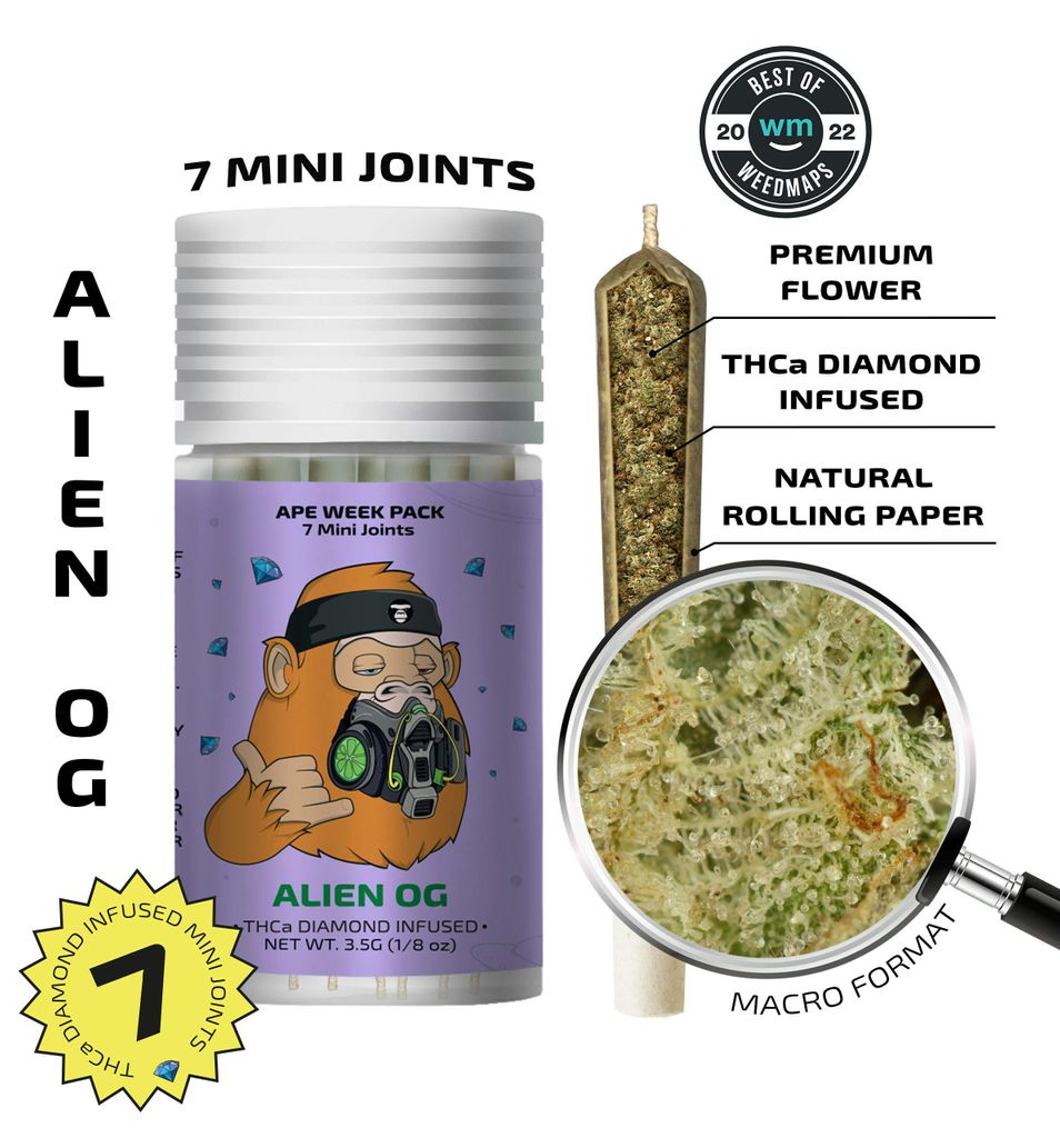 ALIEN OG [Indica] — 7 Diamond Infused Mini Joints (3.5g | 0.5g each)
