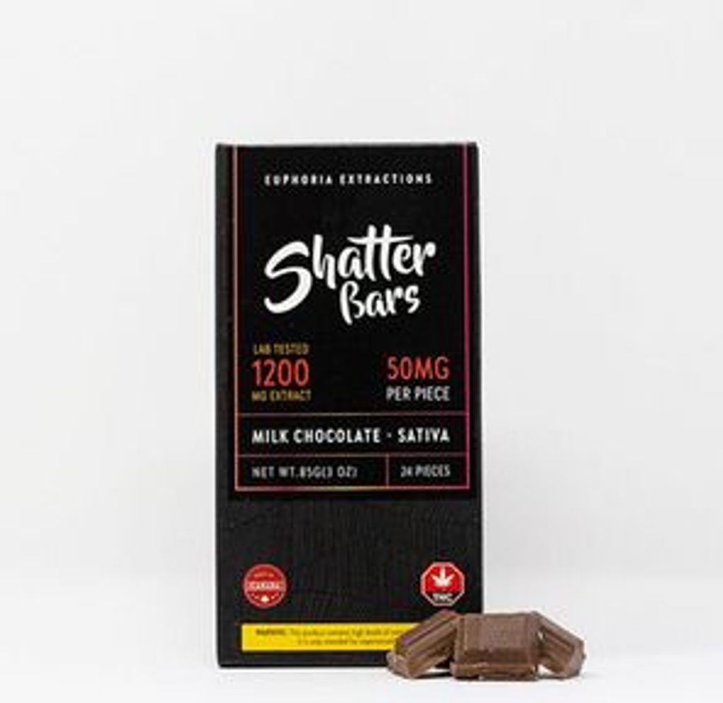 1200mg Sativa Milk Chocolate Shatter Bar by Euphoria Extractions