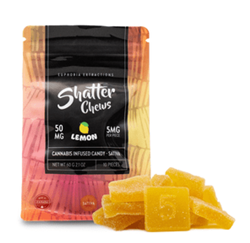 50mg Sativa Lemon Shatter Chews by Euphoria Extractions (5mg x10)