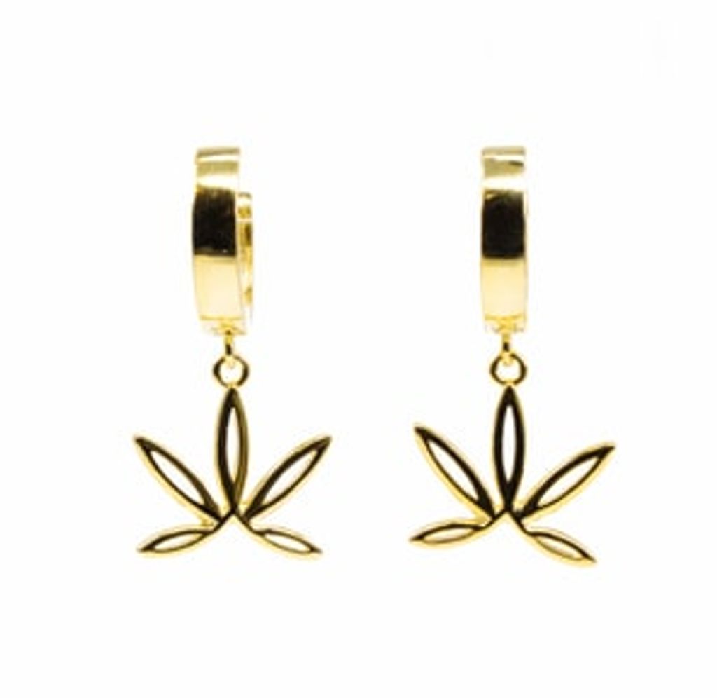 CAFE Gold Hoop Earrings 1 Pair