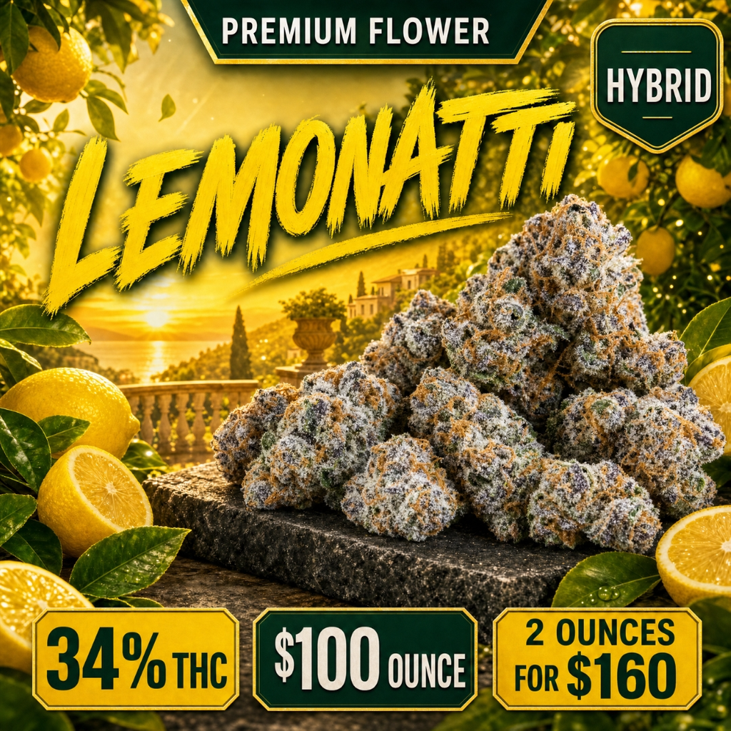 $100 Lemonatti — 34% THC Hybrid • 2 Ounces for $160