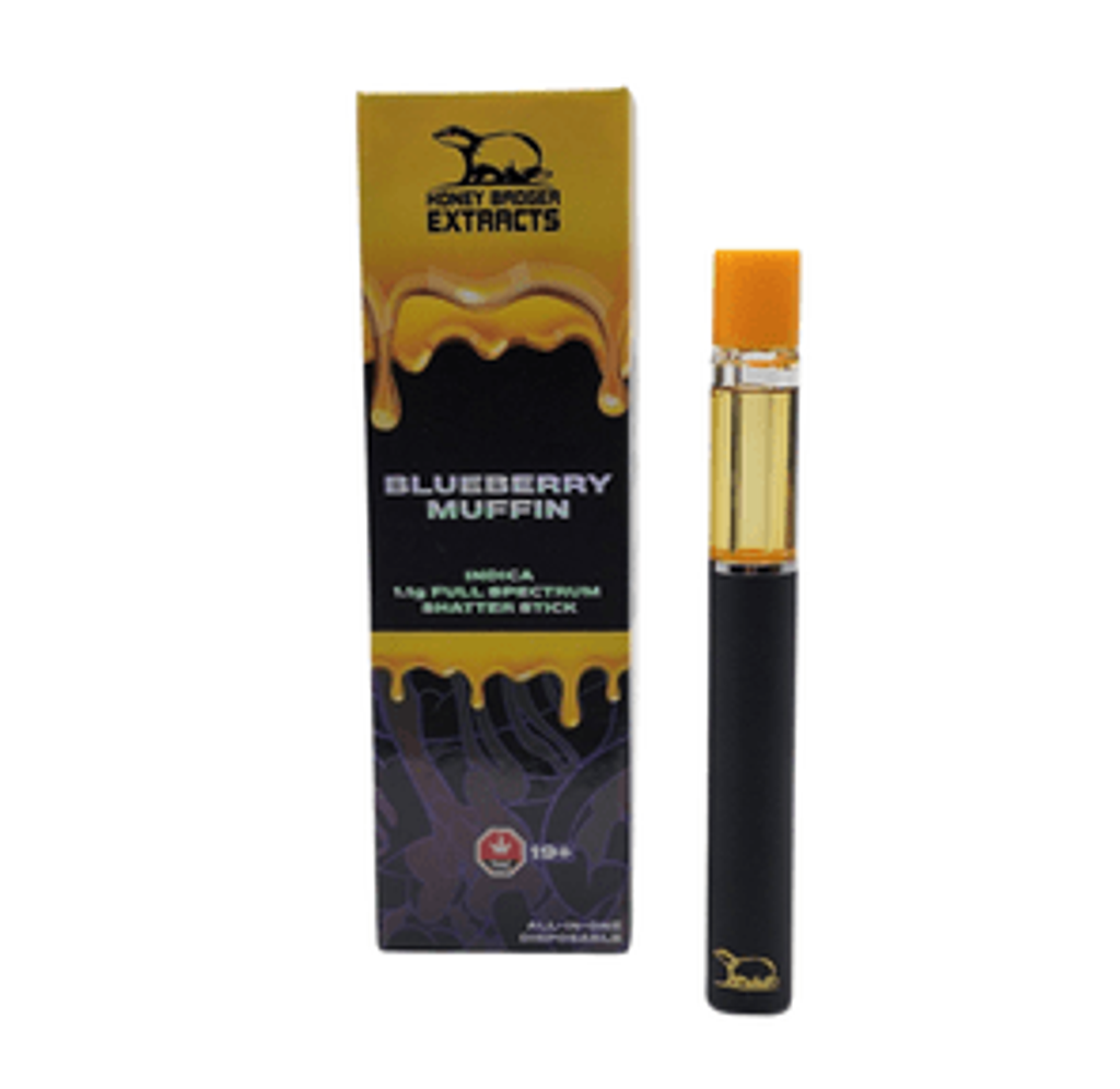 Blueberry Muffin - 1.1G Disposable Shatter Pen by Honey Badger