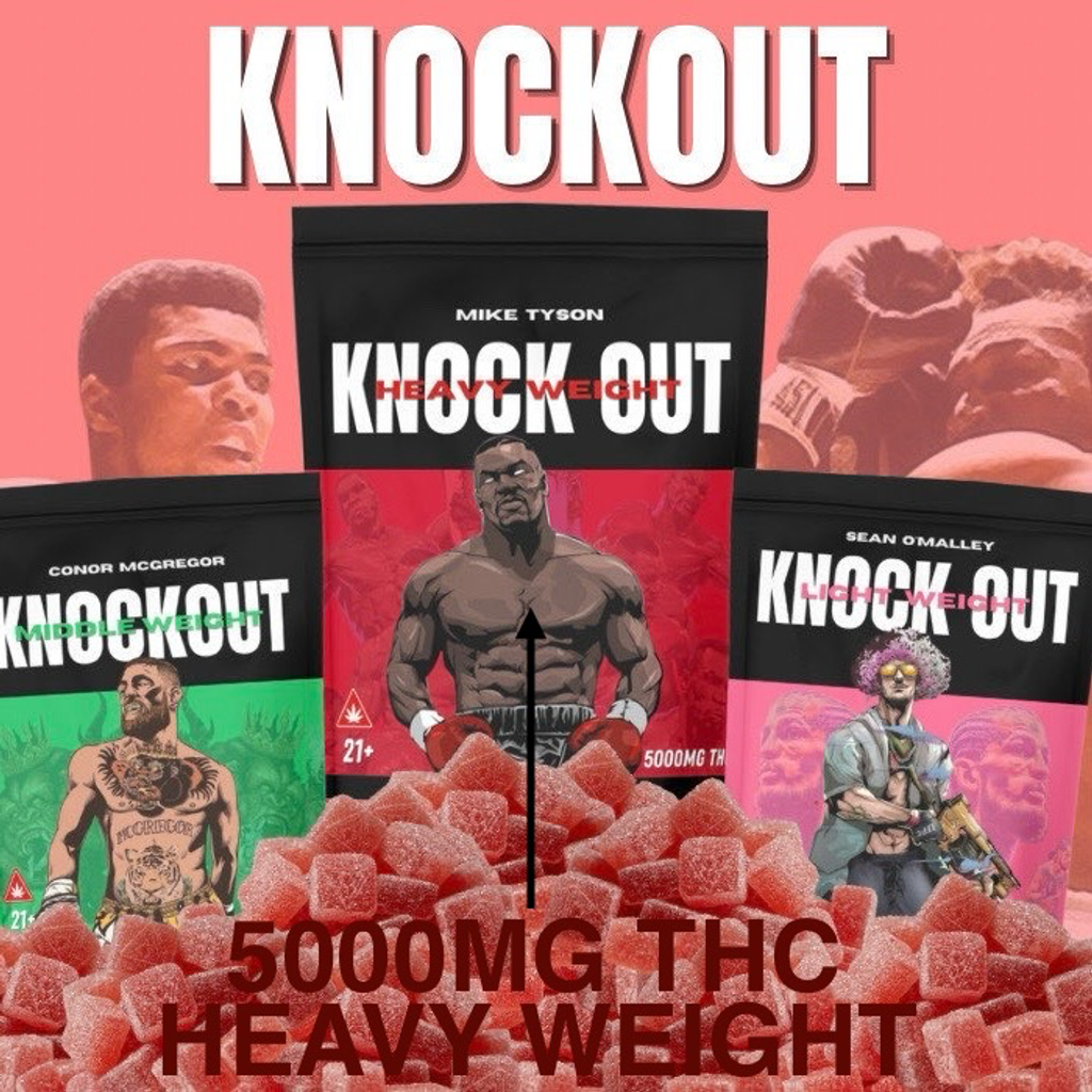KNOCKOUT GUMMIES 5000MG THC (3 FOR $120) (HEAVYWEIGHT - MIKE TYSON)