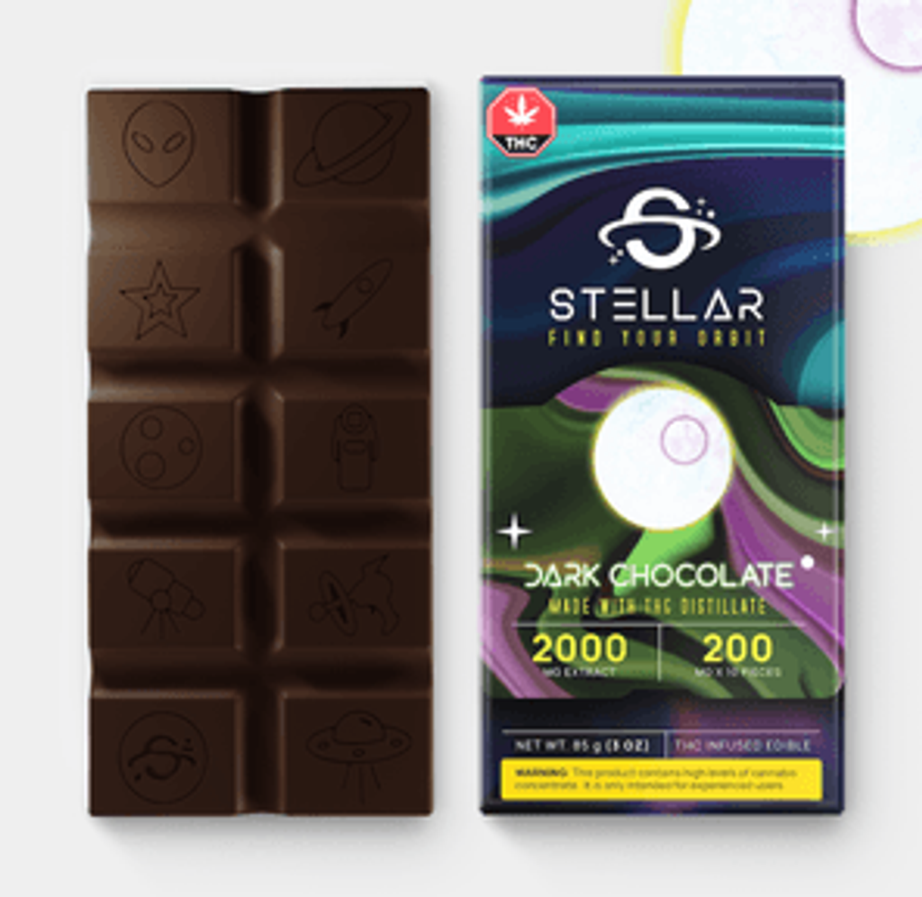 2000mg Vegan Deep Space Dark Chocolate Bar by Stellar Treats