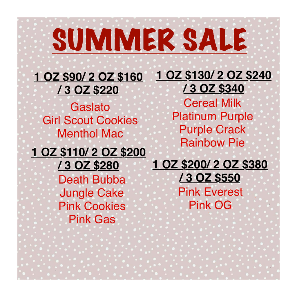 *** SUMMER SALE PRICE LIST ***