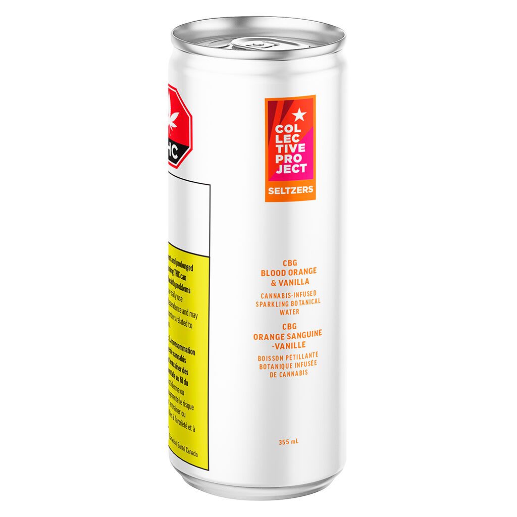CBG Blood Orange & Vanilla Sparkling Botanical Water <br>355ml <br>THC 10mg | CBG 20mg