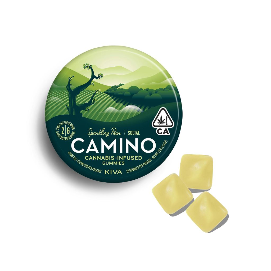 Camino Sparkling Pear Cbd "social" Gummies Frosty Leafythings