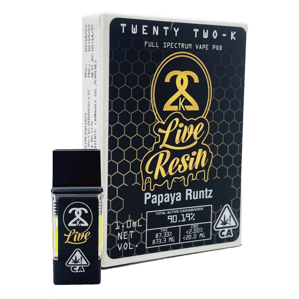 22K - Live Resin - Papaya Runtz 1.0ml POD