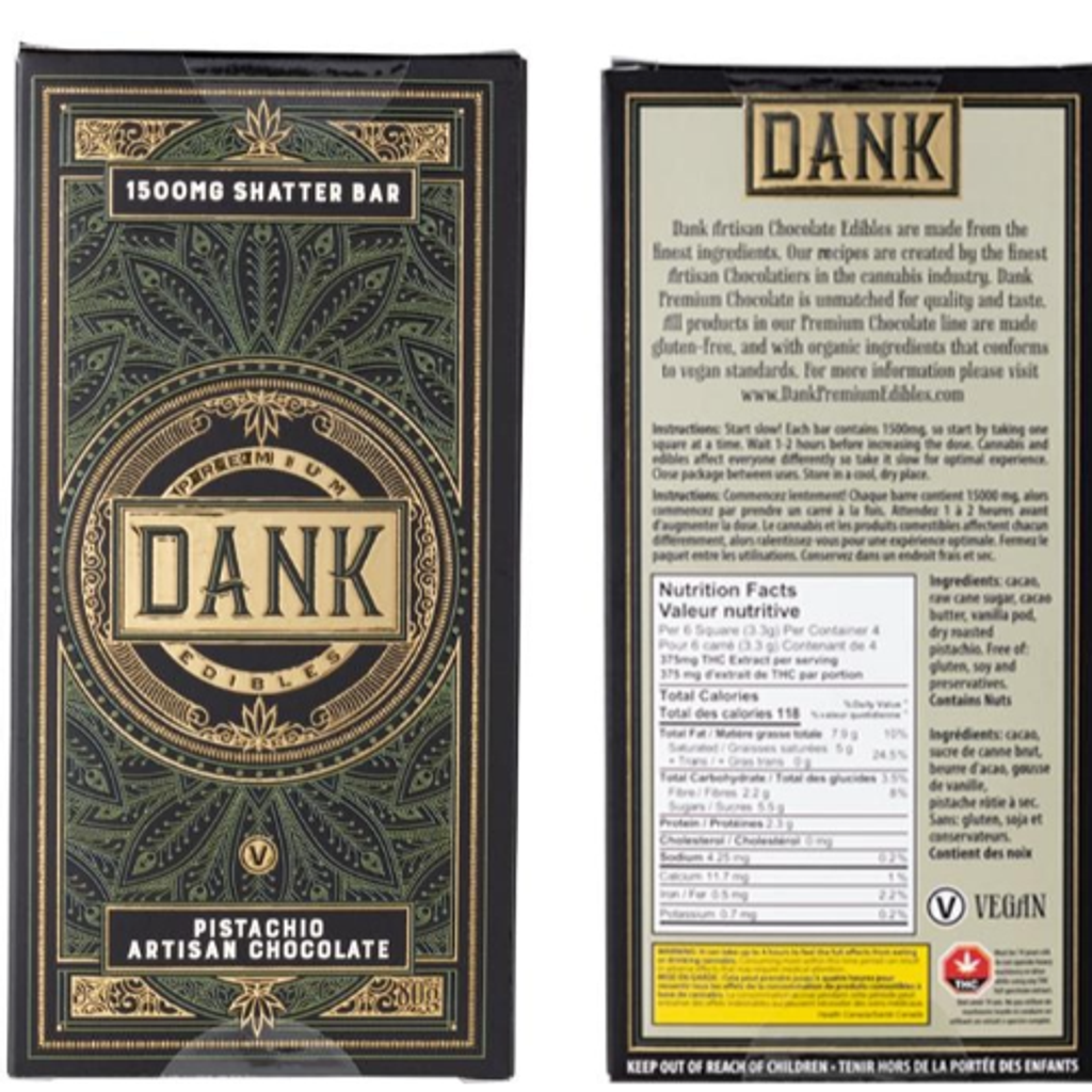 🍫DANK PISTACHIO 1500MG SHATTER BARS