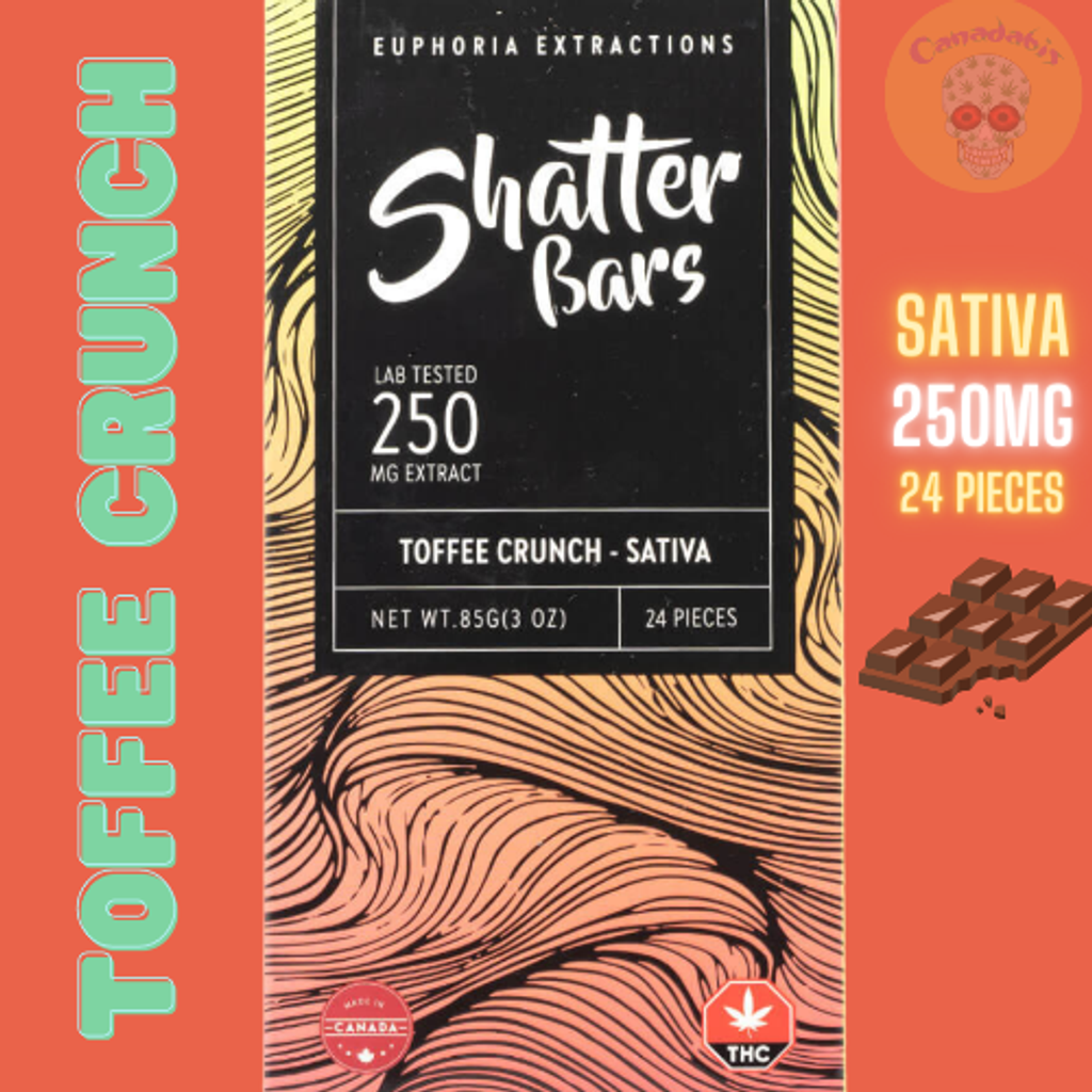 Euphoria Extractions Shatter Bars Toffee Crunch Sativa 250mg