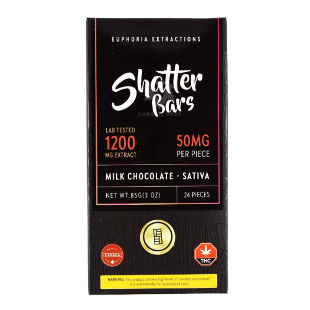 1200mg Milk Chocolate Shatter Bars by Euphoria Extractions (Sativa)