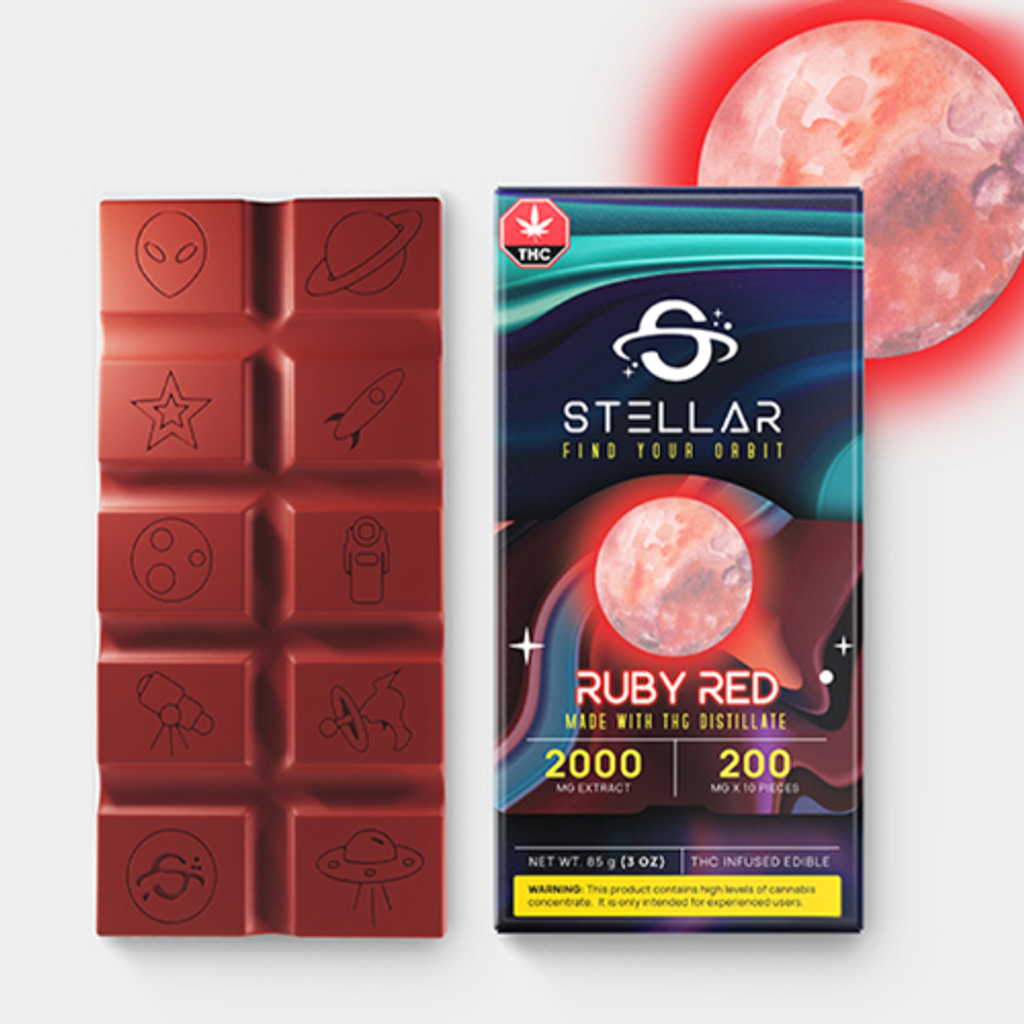 Ruby Red Chocolate Bar - 2000mg
