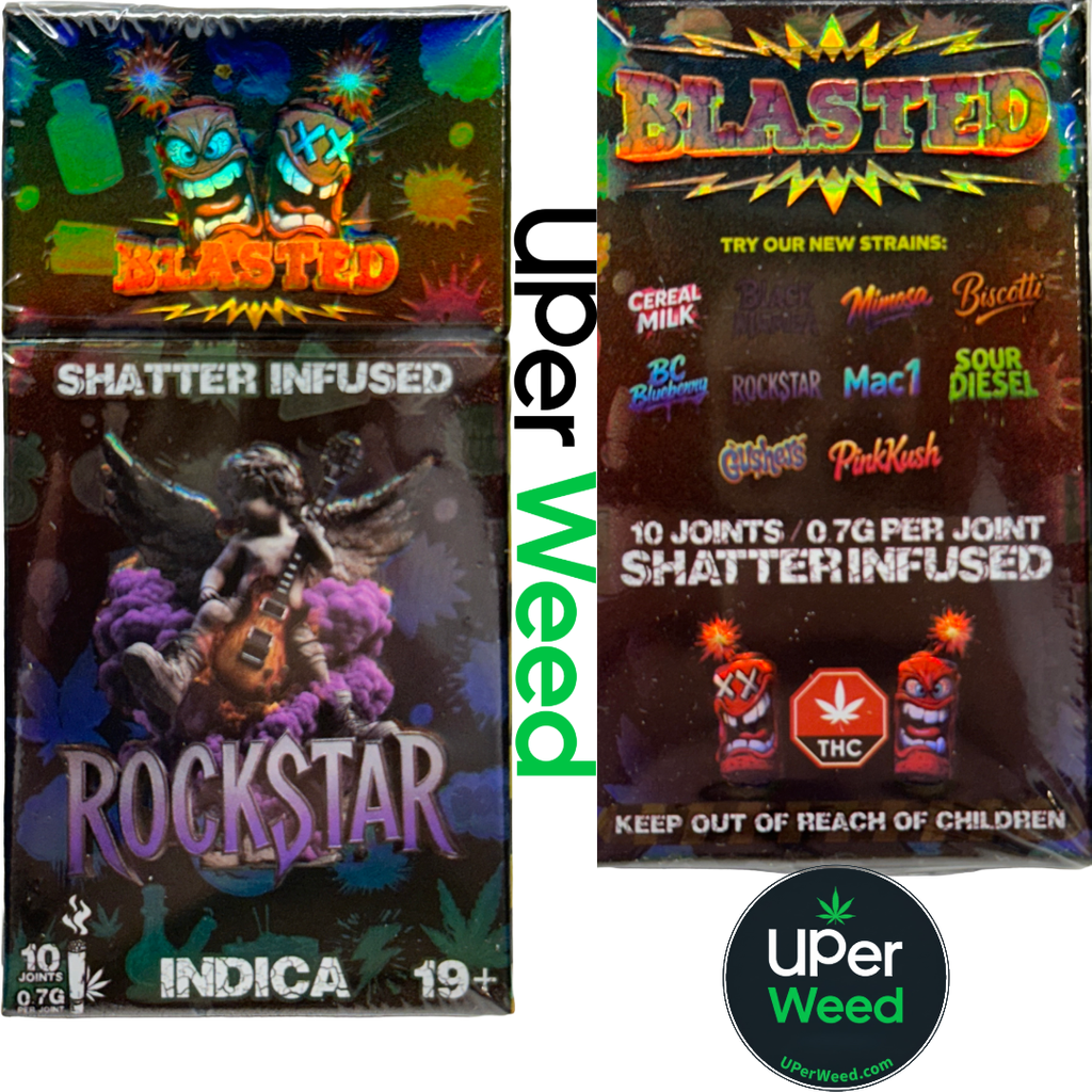 🔥 Blasted – Rockstar (indica) | Shatter-Infused Pre-Rolls (10 X 0.7g) 🔥 ...