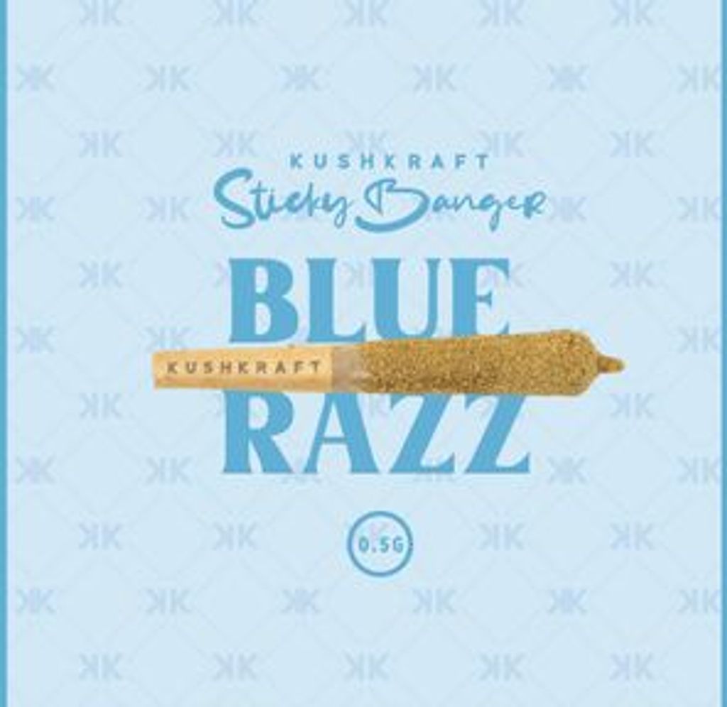 1 x 0.5g Infused Sticky Banger Pre-Roll Indica Pink Goo Blue Razz by KushKraft