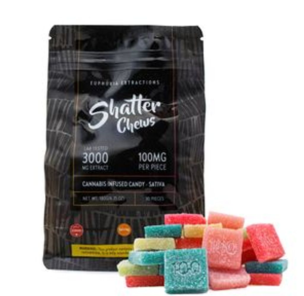 3000mg Sativa Party Pack Shatter Chews by Euphoria Extractions (100mgx30)