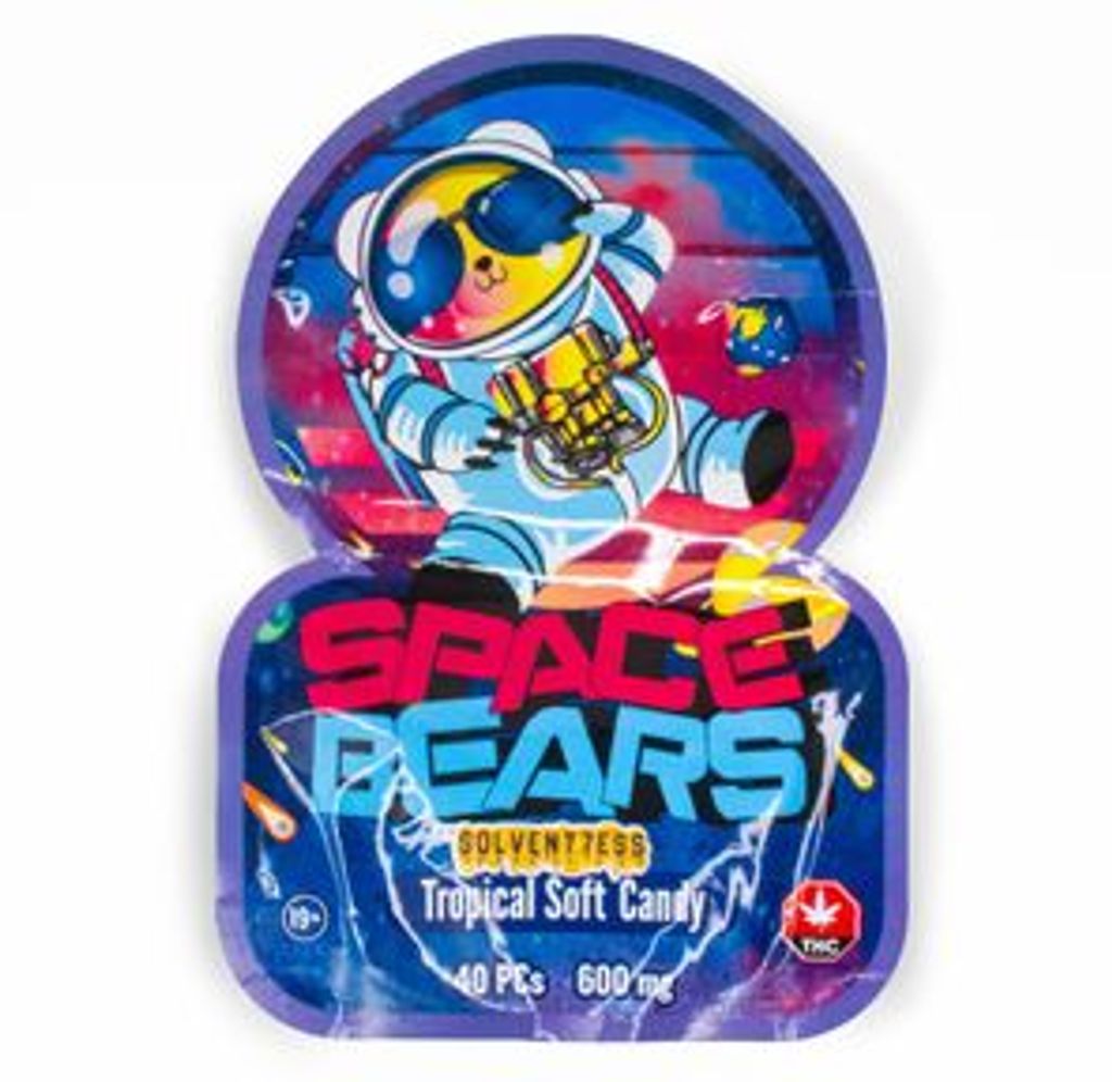 600mg Sour THC Tropical Soft Candy Space Bears by Solvent7ess 15mg x 40