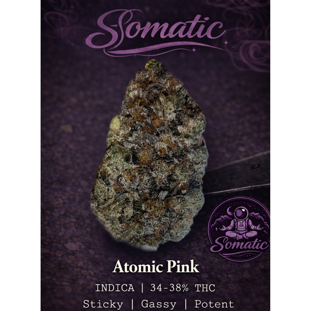 Atomic Pink | INDICA | 34-38% THC | $160 an oz | $240 for 2 ozs | 