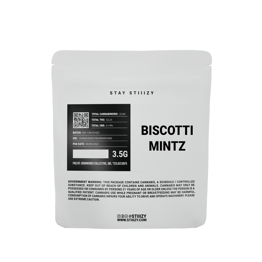 - BISCOTTI MINTZ - 3.5G White Label Mylar