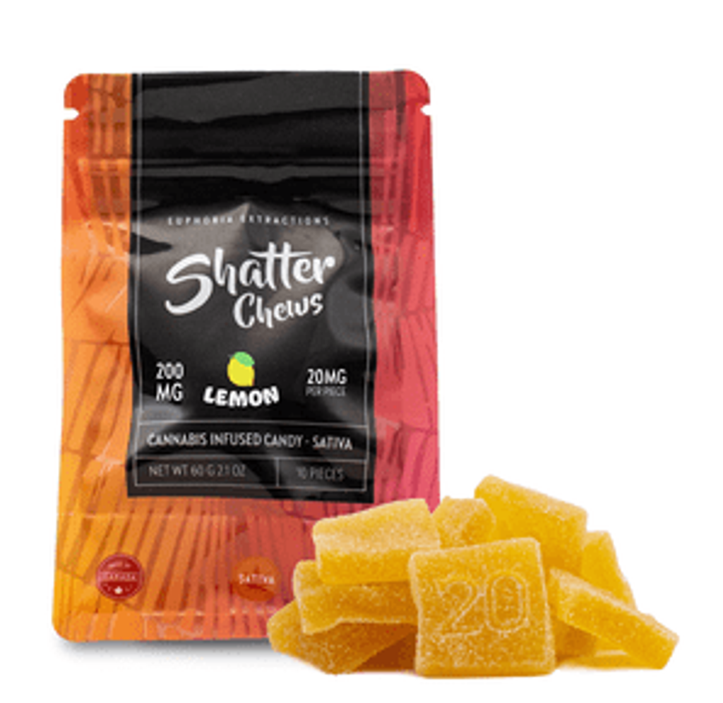 200mg Sativa Lemon Shatter Chews by Euphoria Extractions (20mg x10)