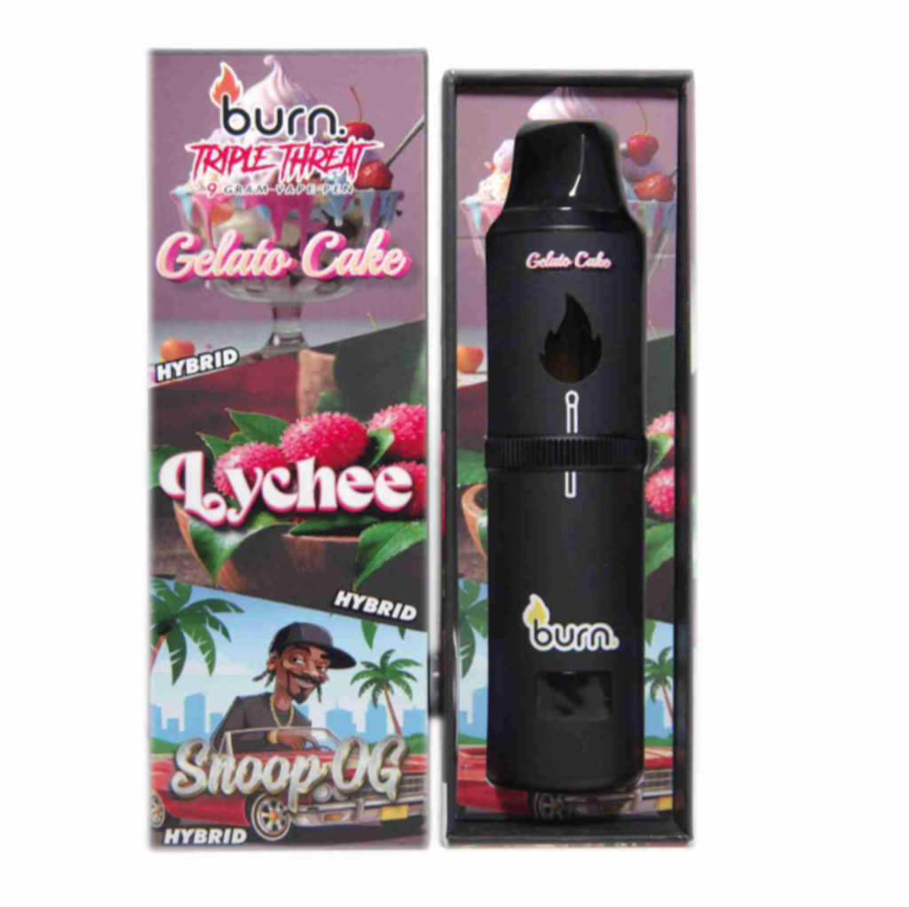 Burn Triple Threat – Gelato Cake + Lychee + Snoop OG (9 Gram)
