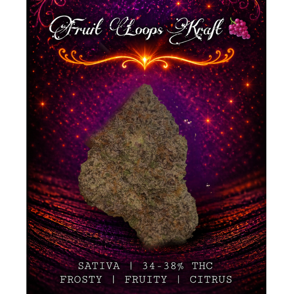 Fruit Loops Kraft Cannabis | SATIVA | 34-38% THC | $150 an oz | $225 for 2 Oz | 