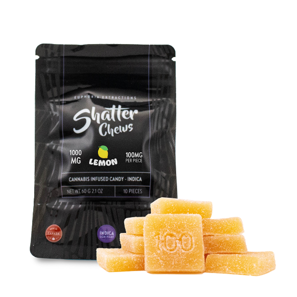 Indica 1000mg Lemon 10 Pack Shatter Chews