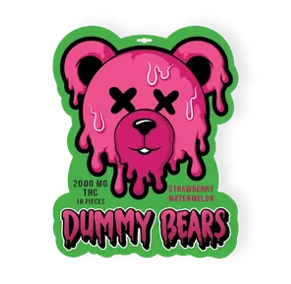 2000mg Strawberry Watermelon THC Dummy Bears 200mg THC X 10