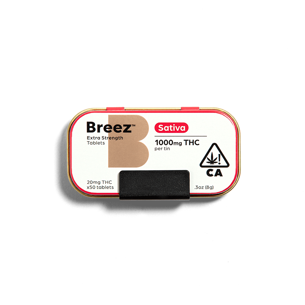 Breez Sativa Tablet Tin | 1000mg THC total