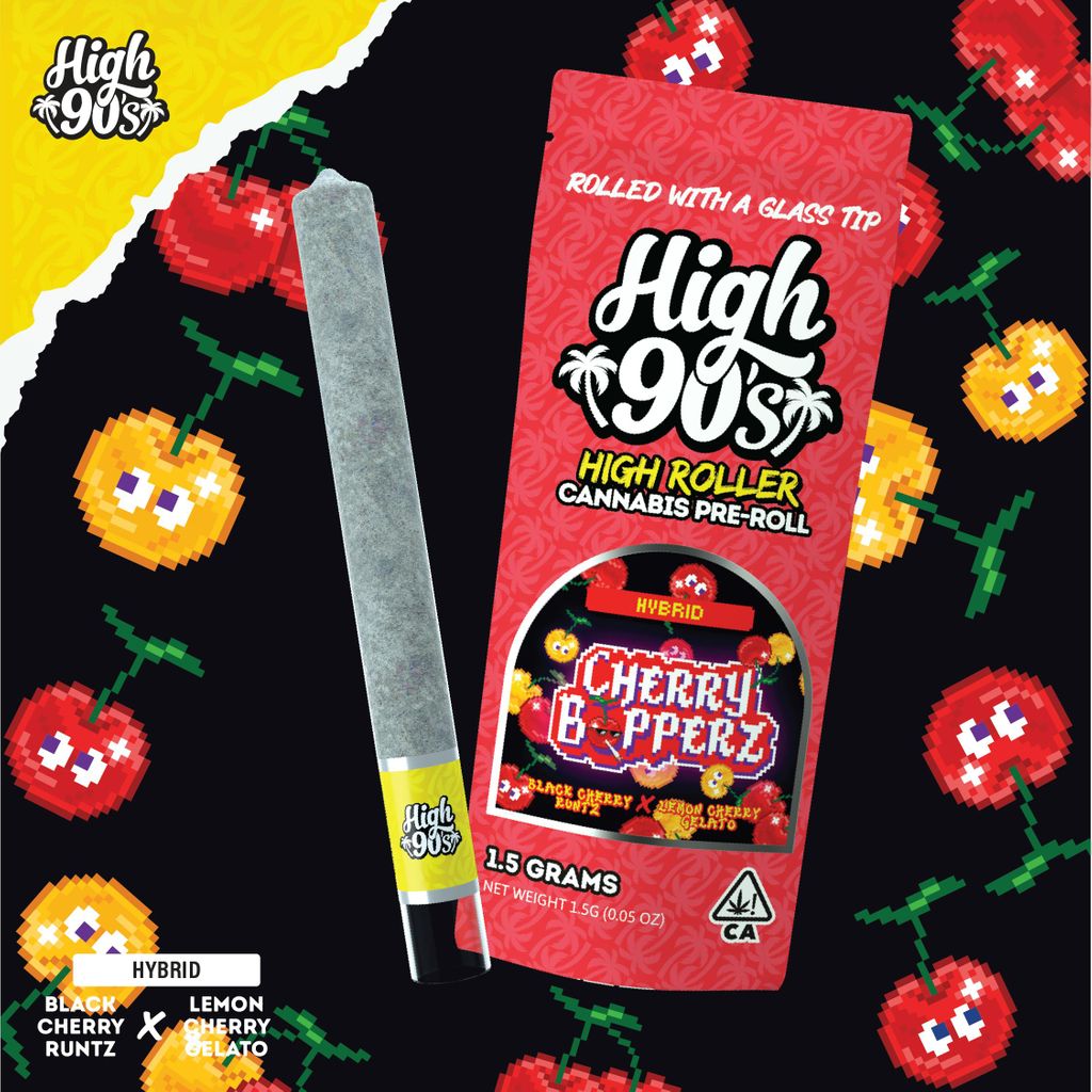 High 90s : Cherry Bopperz 1.5g High Roller Pre-Roll