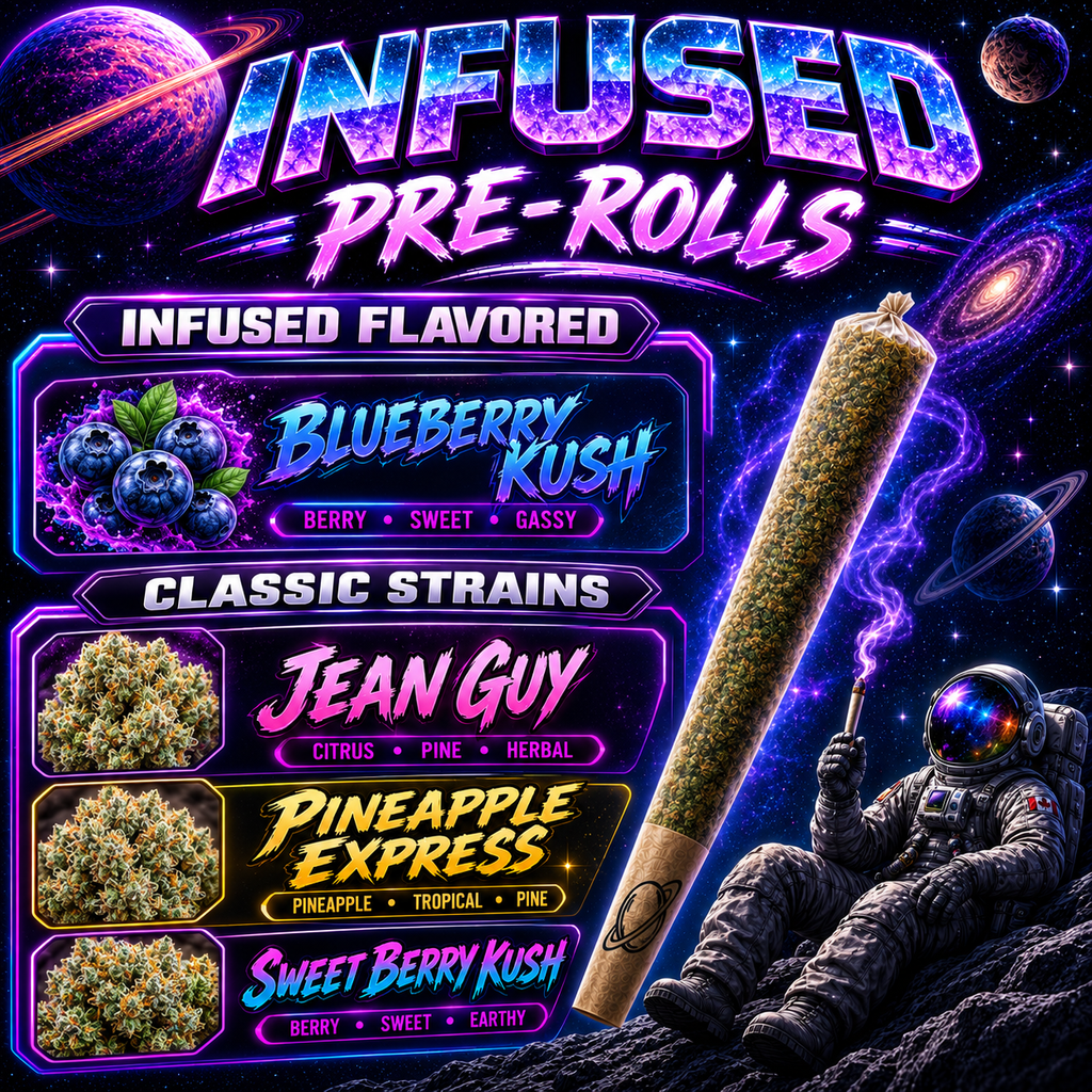 !! INFUSED PRE ROLLS 🚀🌌         **5 pack for 20**