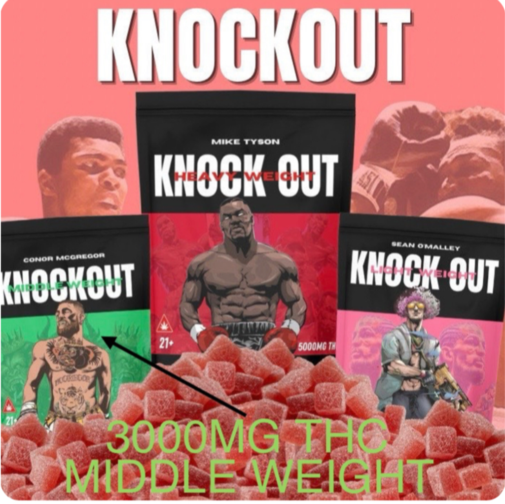 KNOCKOUT GUMMIES 3000MG THC (3 FOR $90) (MIDDLEWEIGHT - CONNOR MCGREGOR)