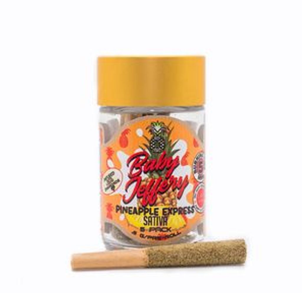 Pineapple Express - Sativa Baby Jeffery 5 Pack of 0.5G Pre-Rolled Hemp Blunt by PEX / PEM