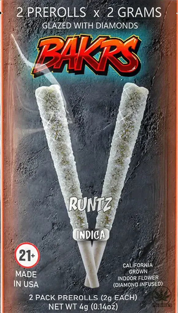 Bakrs Duo Pre Rolls - Indica, Runtz