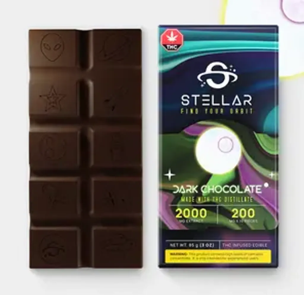2000mg Vegan Deep Space Dark Chocolate Bar by Stellar Treats