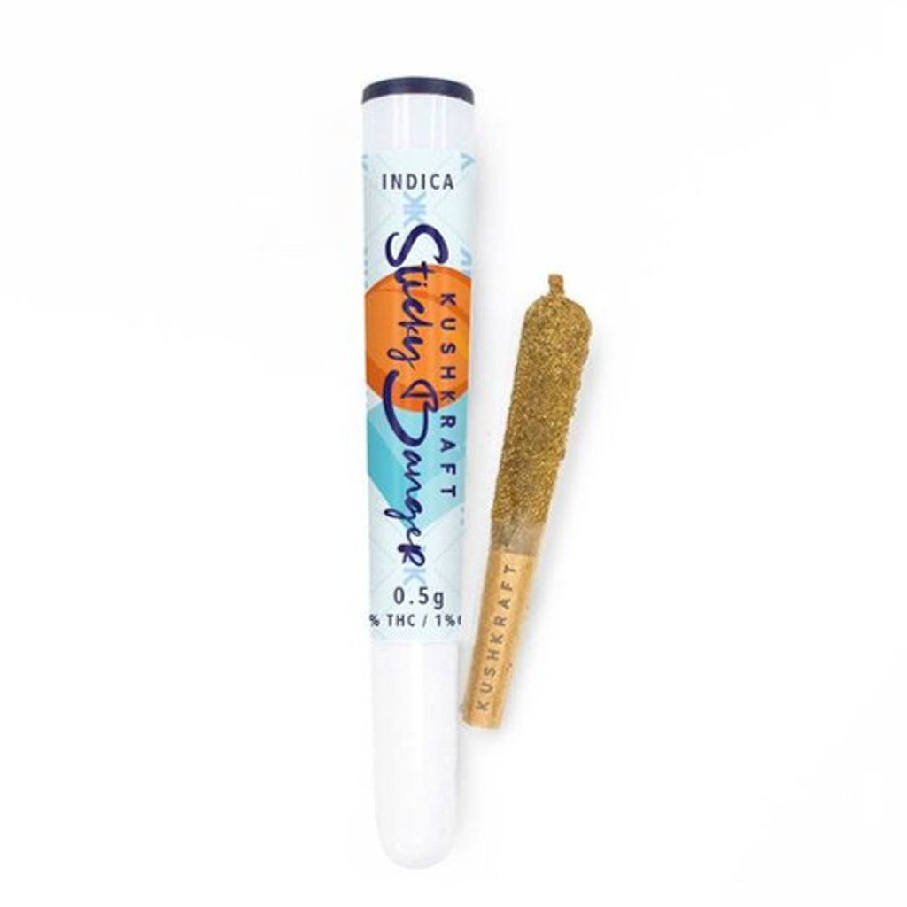 0.5g Infused Sticky Banger Pre-Roll Indica - Blue Lemonade - Strawberry - by KushKraft