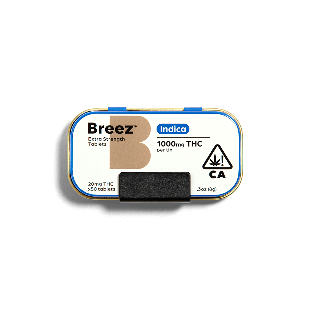 Breez Indica Tablet Tin | 1000mg THC total