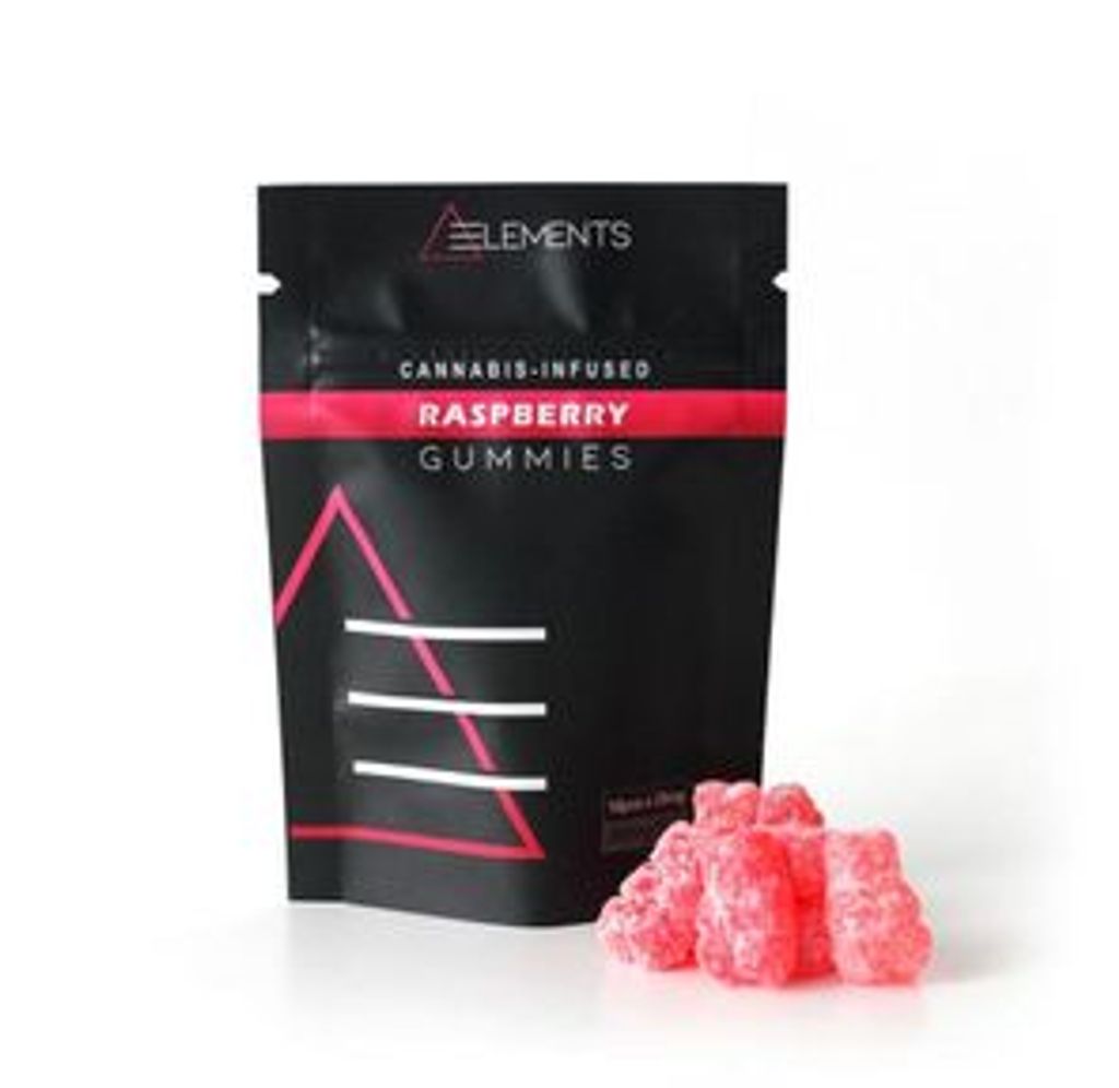 200mg THC Gummies by Elements Raspberry