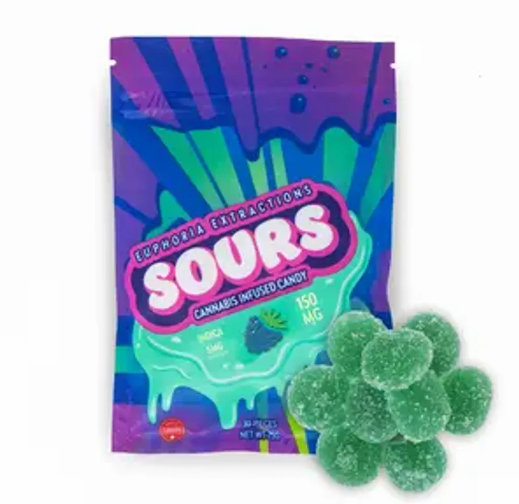 150mg Indica Blue Raspberry Sours by Euphoria Extractions (5mgx30)