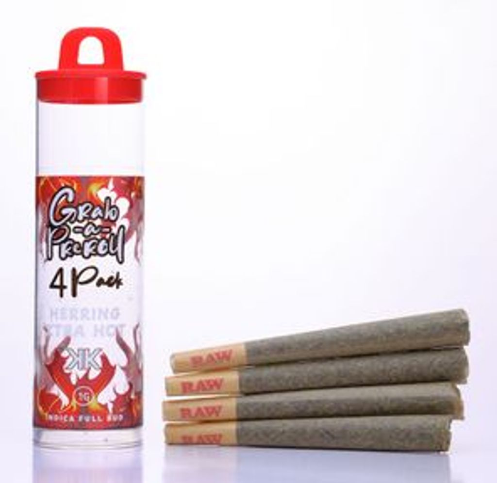 1G X 4 Herring Xtra Hot Grabba Pre Roll 4 Pack by Kushkraft
