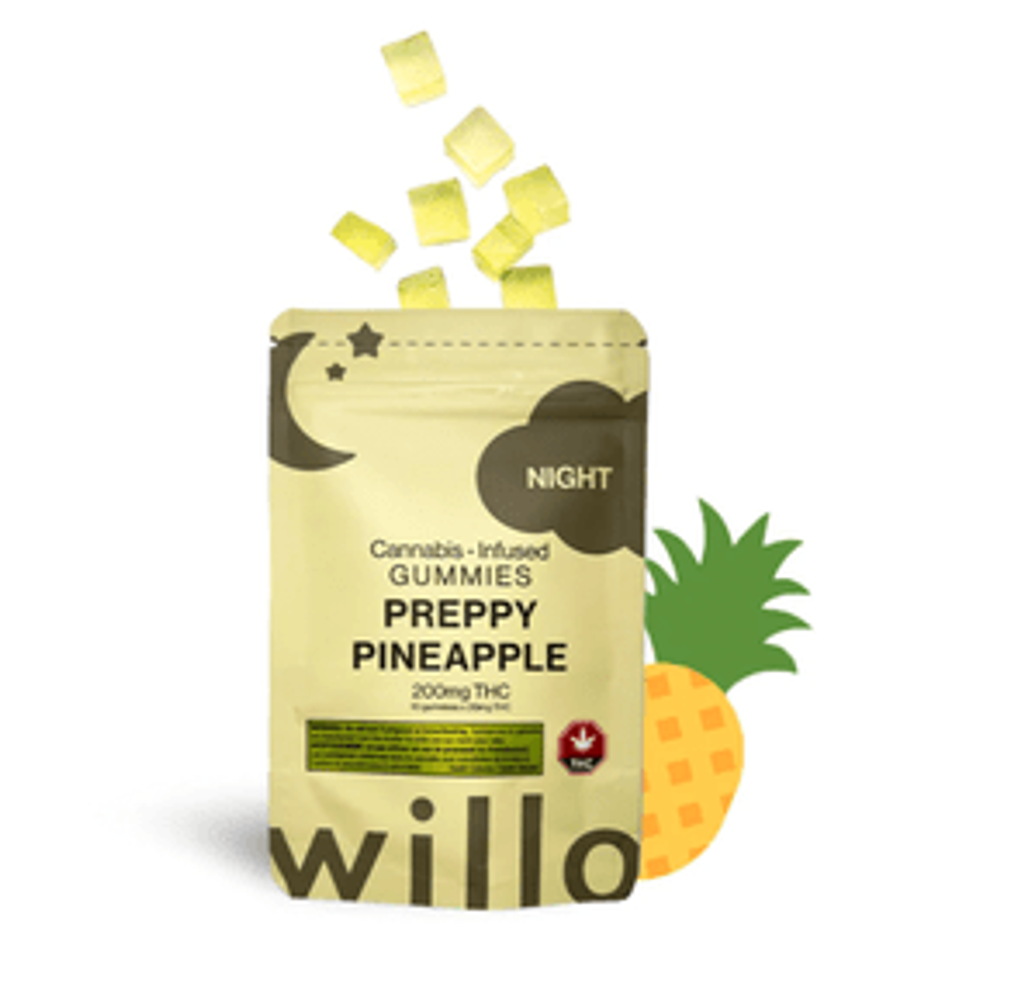 Willo 200mg THC Gummies: Preppy Pineapple (Night)