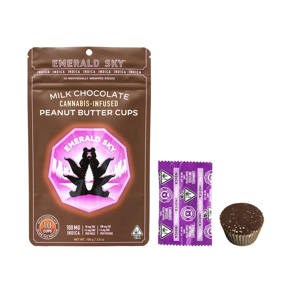 Emerald Sky Milk Chocolate Peanut Butter Cups - Indica 100mg 10pk