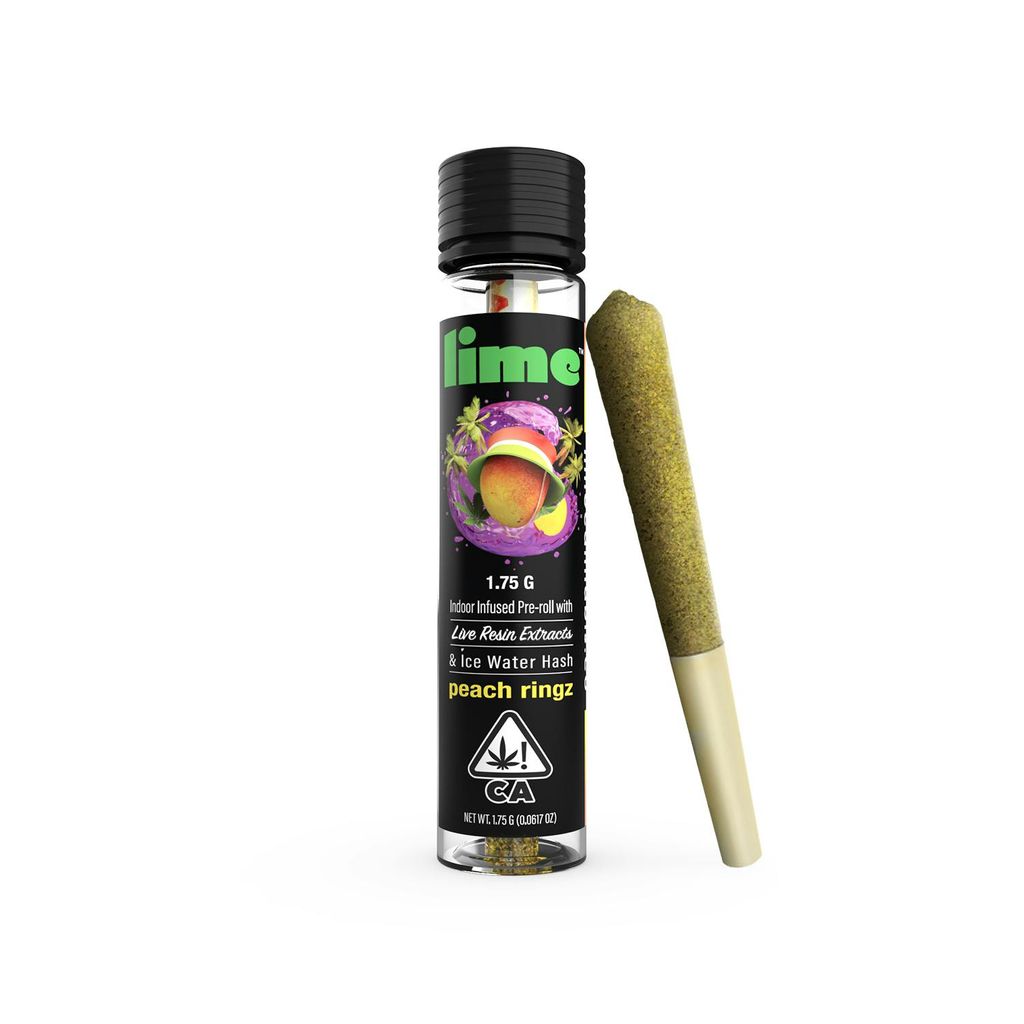 Diamond & Hash Infused 1.75g (Single Pre Roll) | Peach Ringz